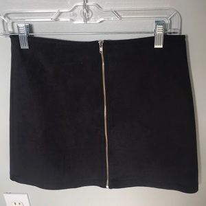 Black Suede Mini Skirt